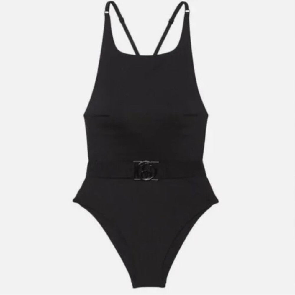 Victoria's Secret Black Bodysuit with Belt Detail